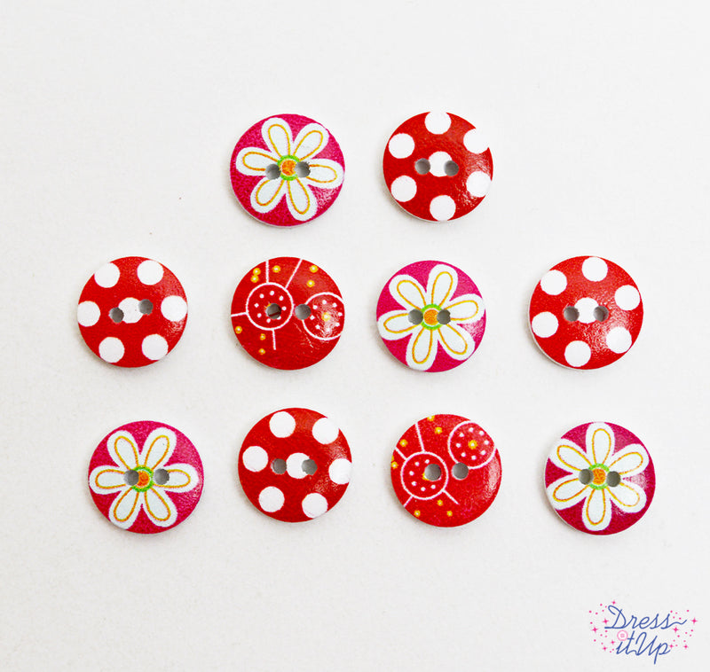 Designer Patterned Buttons in Cozy Daisy