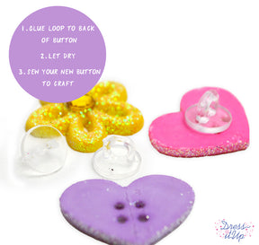 Turn embellishments into a button for crafting and sewing projects