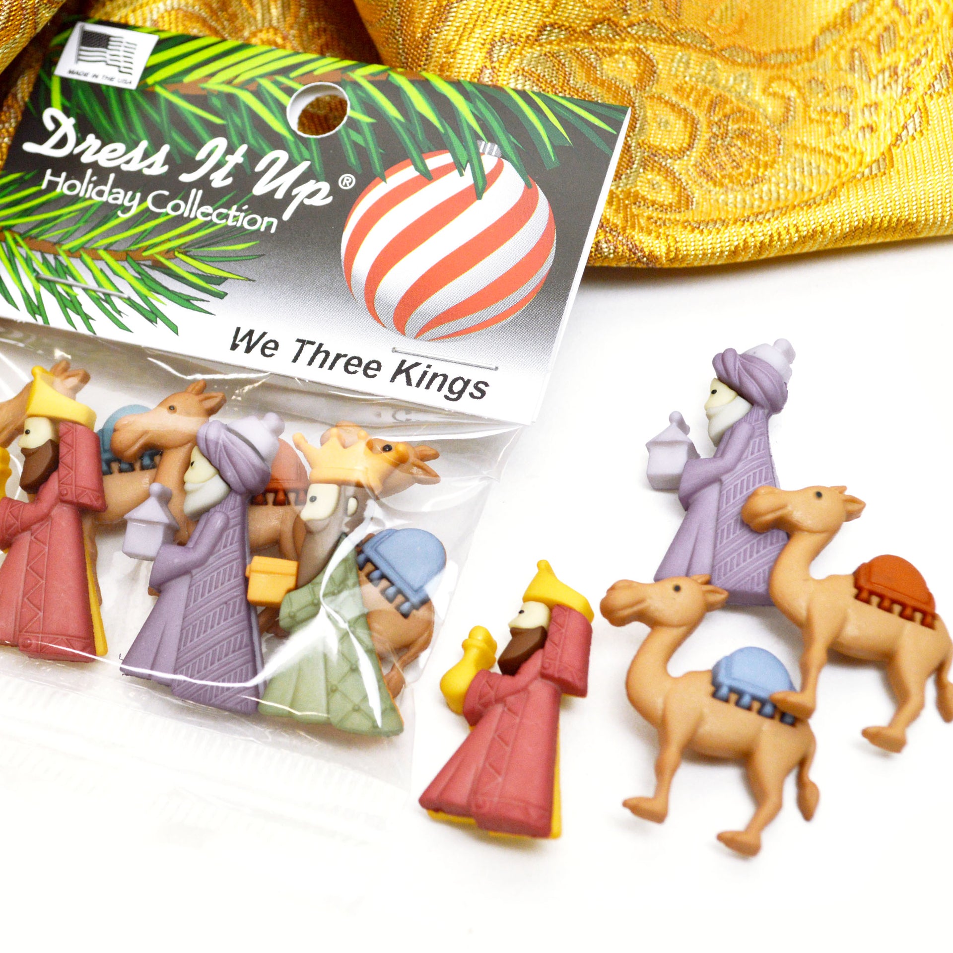 dress it up holiday collection We Three Kings Religious Nativity Christmas Themed Buttons