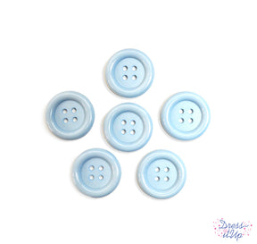 Large round 4-hole sewing buttons in light blue perfect for sewing and crafts