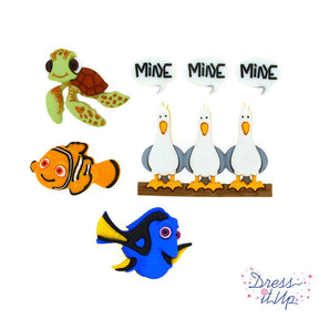 Disney Finding Nemo character craft buttons for boy and girl craft