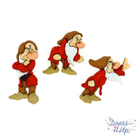 Disney Snow White character buttons grumpy dwarf for sewing