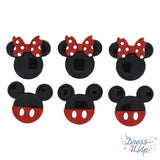 Disney glitter Mickey Mouse and Minnie Mouse classic heads for sewing and DIY crafting hobbies