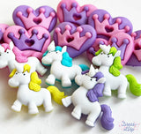 Add a magical touch with 5 unicorns with various color manes 