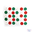 4-hole buttons in red, white and green add to holiday crafts