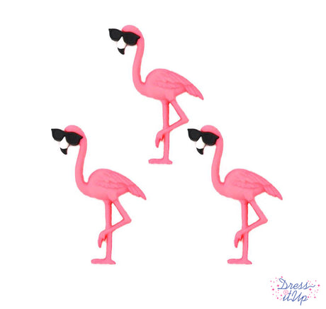 Fabulous pink flamingos in sunglasses are perfect for summer and tropical themed projects