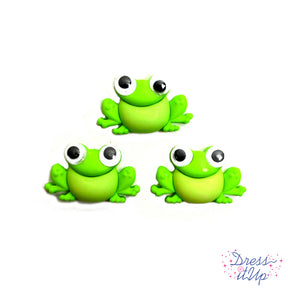 six googly eyed frog buttons for spring buttons