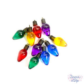 Large classic faux christmas light embellishments with loop for easy diy crafting