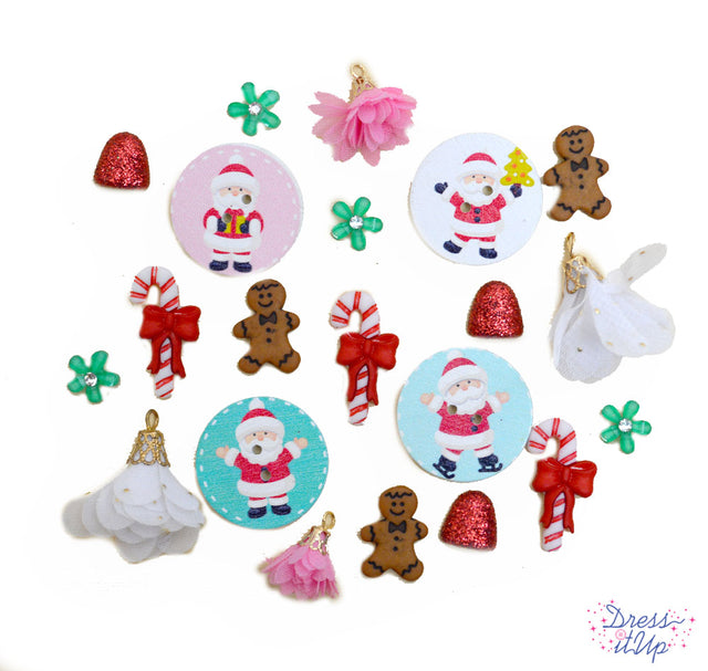 Candy themed button embellishments add to Christmas crafts