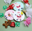 Candy themed button embellishments add to Christmas crafts