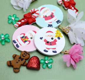 Candy themed button embellishments add to Christmas crafts