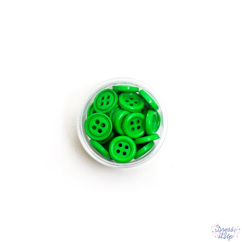 Sewing Buttons in Kelly Green