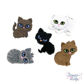 Five cat craft embellishments for girl and boy sewing and hobby crafts