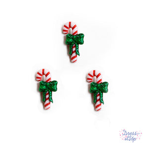 Candy canes with glitter bows add to your holiday crafts