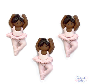 Cute ballerina embellishments add to children's and dance projects