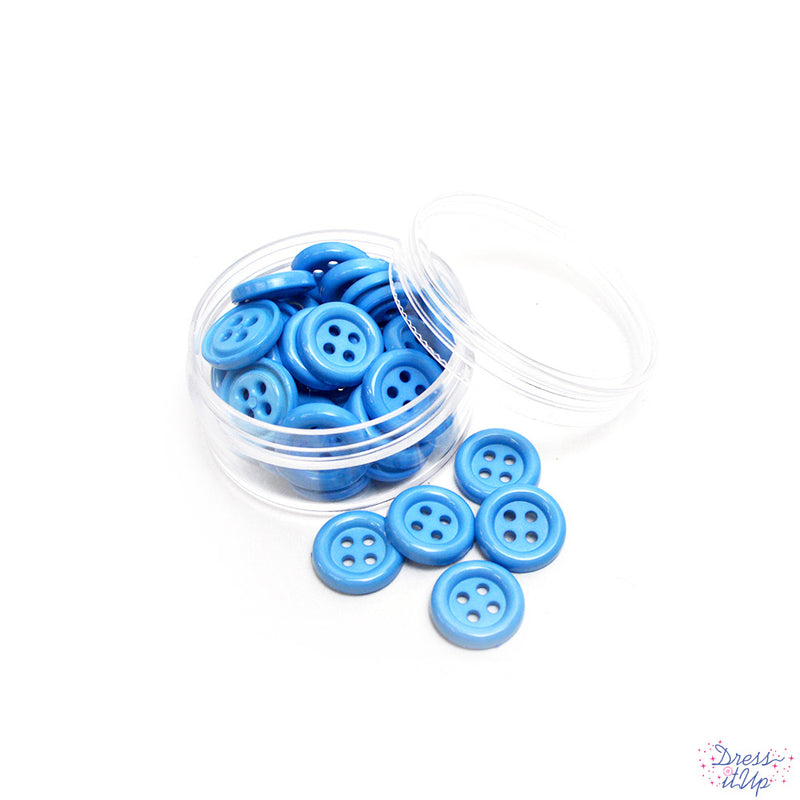Sewing Buttons in Medium Blue