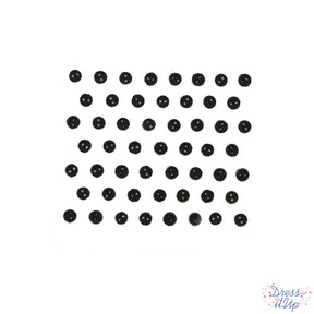Tiny 2-hole buttons in black for sewing and crafting