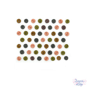 Round sew-thru buttons in colors of the earth for sewing and crafting