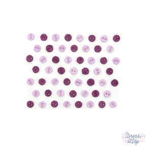 Tiny buttons in shades of purple add to your sewing and crafts