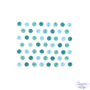 Tiny 2-hole buttons in colors of the ocean add to your creations
