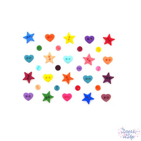 Stars, hearts and stars in fun colors add to sewing and crafting projects