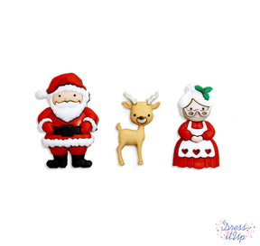 Santa, Mrs. Claus and a reindeer are perfect to add to Christmas crafts