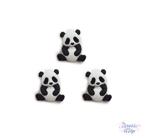 Adorable black and white panda bears add to animal themed and children's crafts