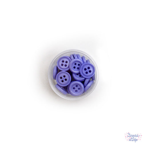 Sewing Buttons in Periwinkle
