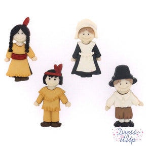 Four thanksgiving themed craft buttons for sewing and diy crafts