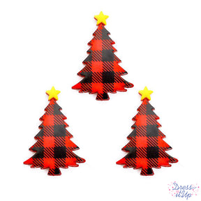 Red plaid trees add to your holiday or winter crafts