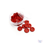 Sewing Buttons in Red