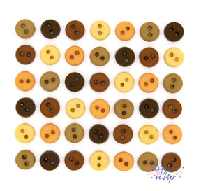 Round 2-hole sew-thru buttons in natural colors for sewing and crafting