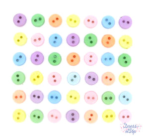 Round 2-hole sew-thru buttons in pastel colors for sewing and crafting