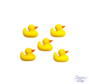 Bright yellow rubber duckies are perfect for children's crafts and bathroom decor
