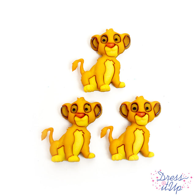 Three piece disney shank back button in simba from lion king movie
