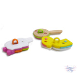 Popsicles, lollypops and candy buttons in bright colors add to summer and children's crafting, showing shank back
