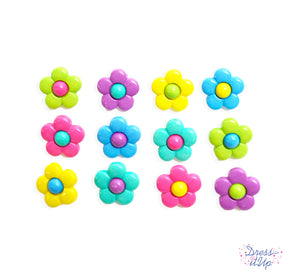 Bright multi color flowers add a retro and fun touch to spring and summer crafts