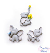 Three cute elephants for your spring or nursery crafts