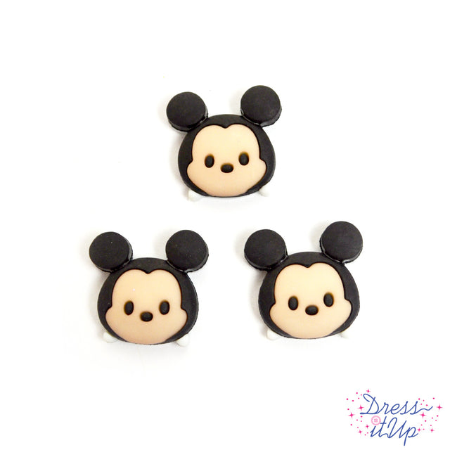three piece set of tsum tsum disney mickey mouse buttons for crafts