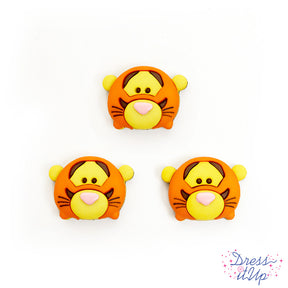 three piece set of tsum tsum disney tigger buttons for crafts