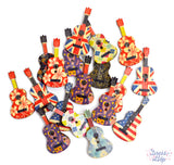 Guitar shaped 2-hole buttons perfect for adding to music themed crafts